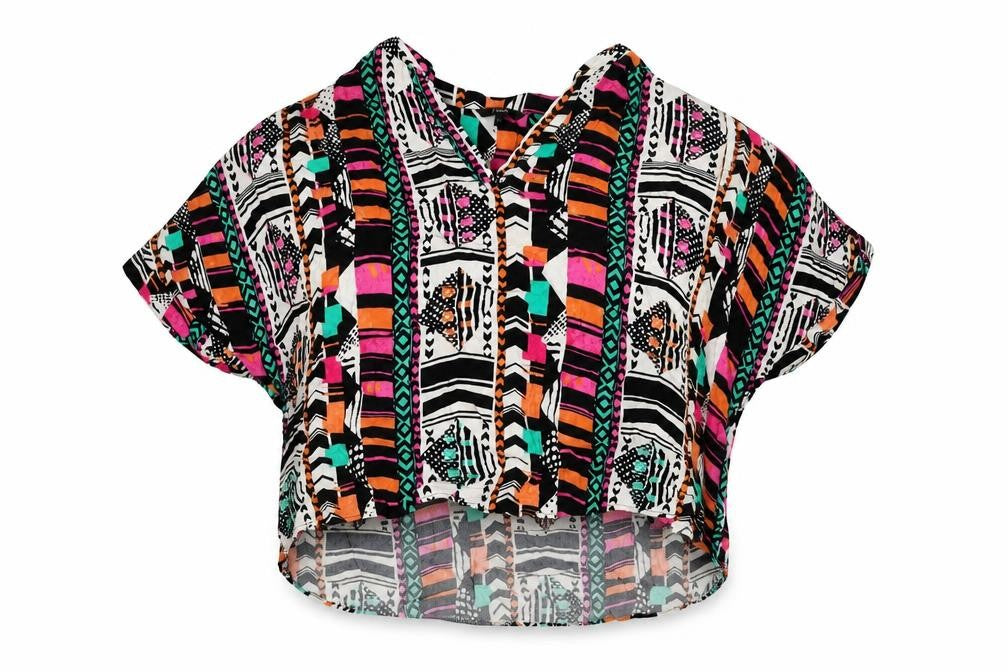 Next Women’s Multicoloured Cropped Geometric Blouse UK 20