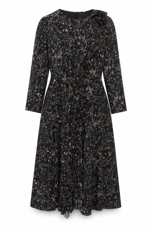 Modern Rarity Women's Black Floral Wrap Dress Size 8
