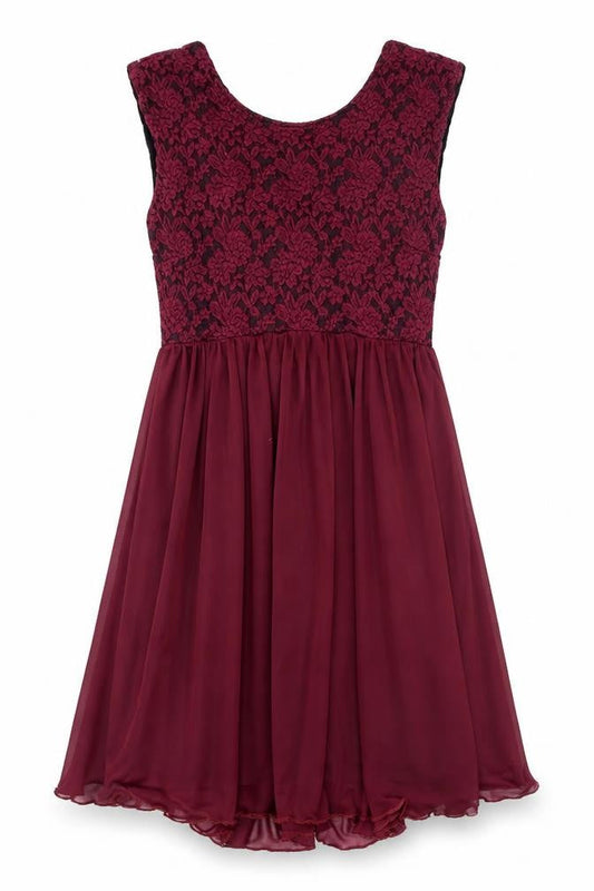 River Island Women's Red Lace A-Line Dress, Size 8