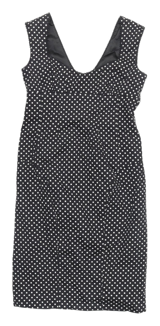 Warehouse Women's Black Polka Dot Bodycon Dress