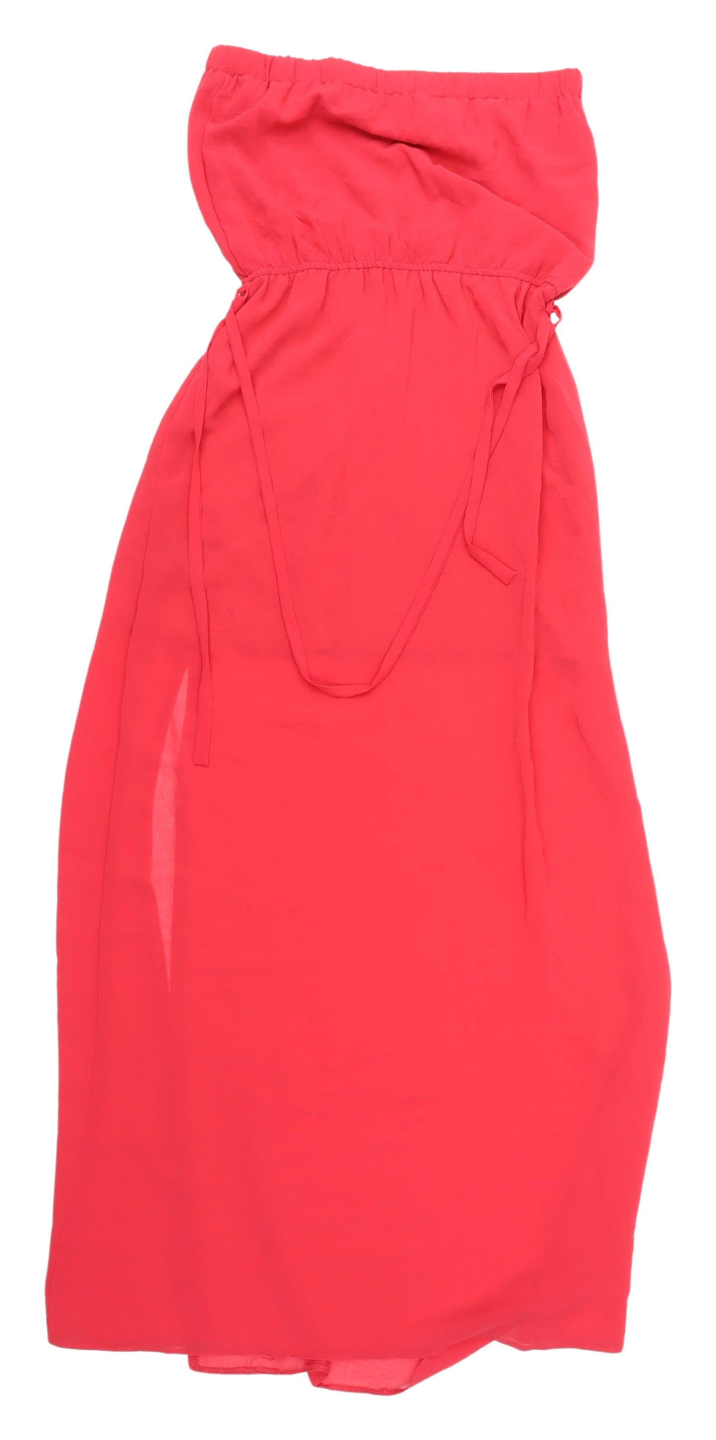 Miss Selfridge Red Strapless Maxi Dress - Size 10