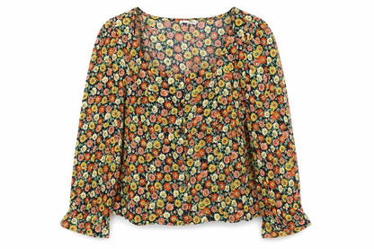 Warehouse Women's Multicoloured Floral Blouse Size 12