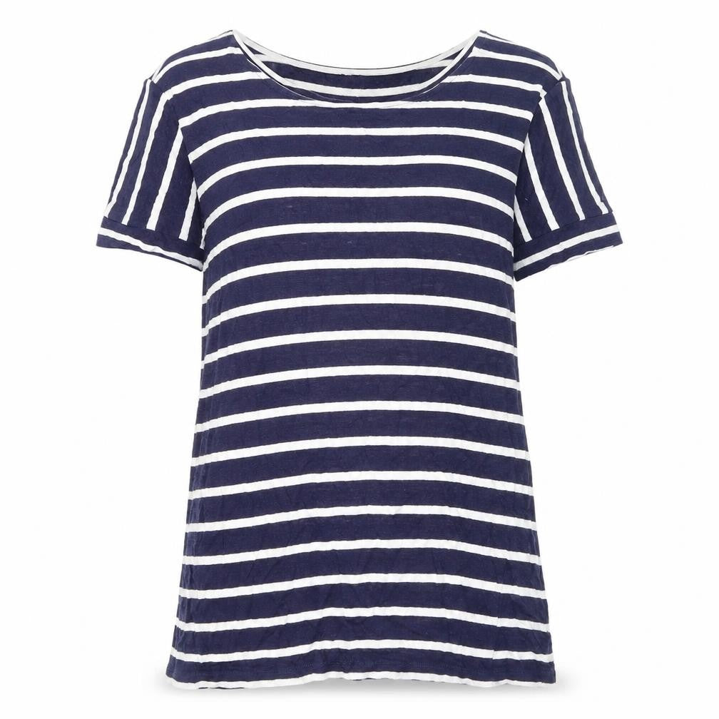 OVS Women's Blue Striped T-Shirt XL Scoop Neck