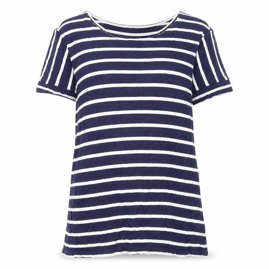 OVS Women's Blue Striped T-Shirt XL Scoop Neck