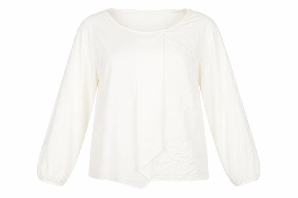Patrizia Dini Women's White Blouse, Size 14, Long Sleeve