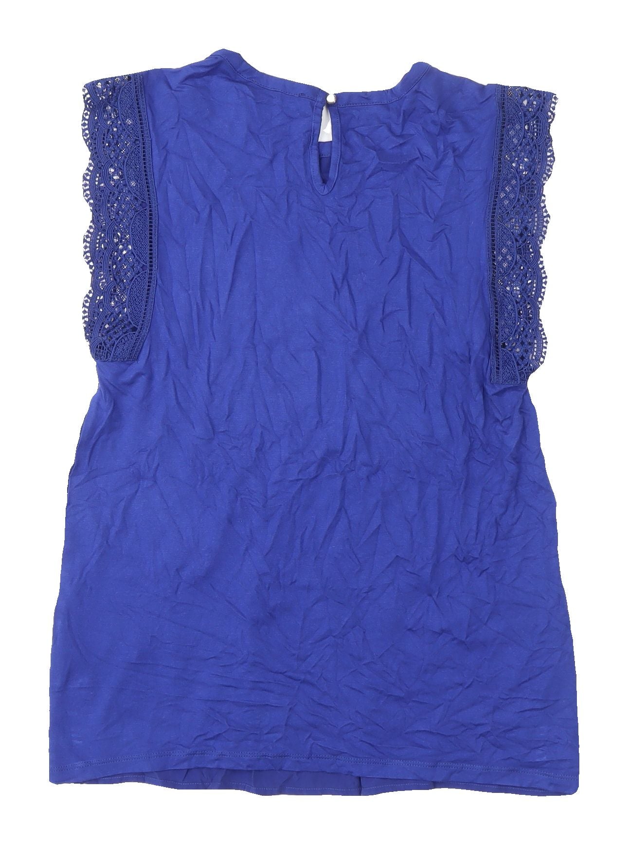 Marks and Spencer Women's Blue Lace Sleeve Top Size 8