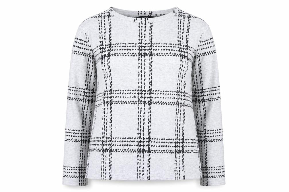 Next Women's Grey Plaid Long Sleeve Top Size 12