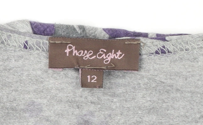 Phase Eight Women's Grey Floral Tunic, Size 12, Excellent