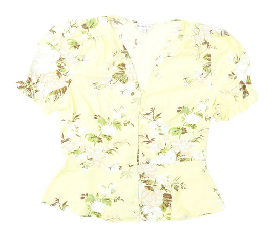 Warehouse Women's Floral Blouse in Yellow - Size 12