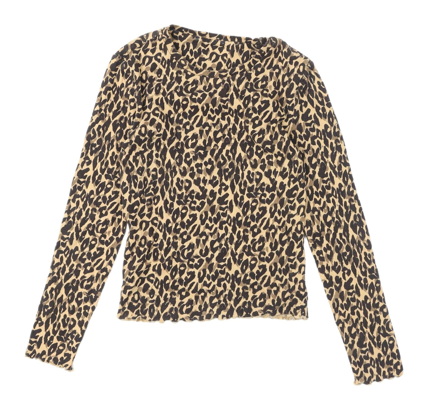 Marks and Spencer Beige Animal Print Blouse, Size 8