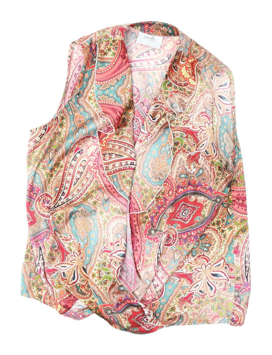 Wallis Petite Multicoloured Wrap Blouse Size 12