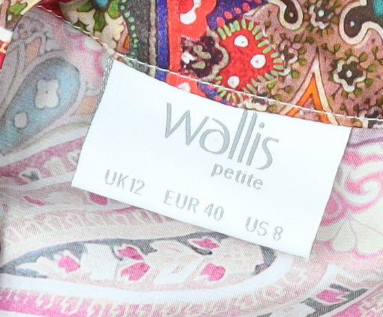 Wallis Petite Multicoloured Wrap Blouse Size 12