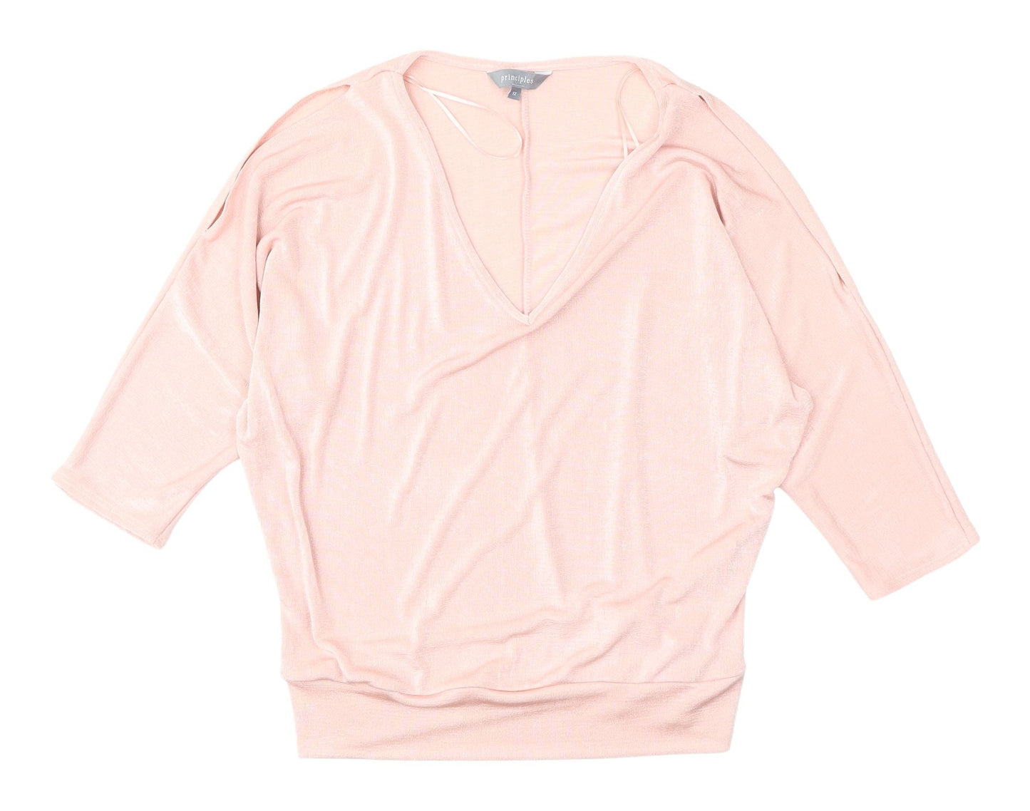Principles Women's Pink V-Neck Blouse Size 12