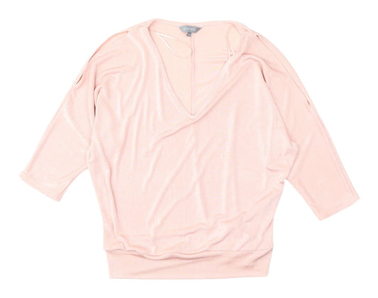 Principles Women's Pink V-Neck Blouse Size 12