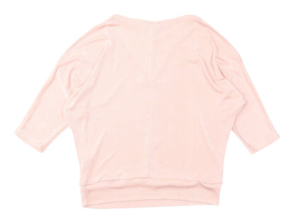 Back view of Principles Women's Pink V-Neck Blouse, size 12