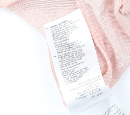 Brand and care label for Principles Women's Pink V-Neck Blouse, size 12