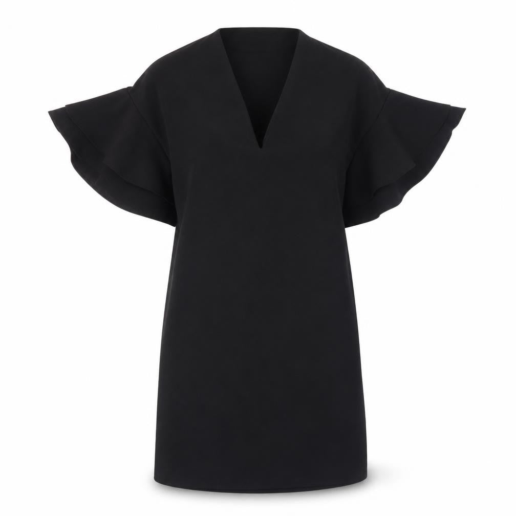 Zara Woman Black Shift Dress, XS, Short Sleeve, V-Neck