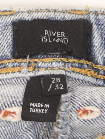 River Island Men's Light Blue Skinny Jeans Size 28