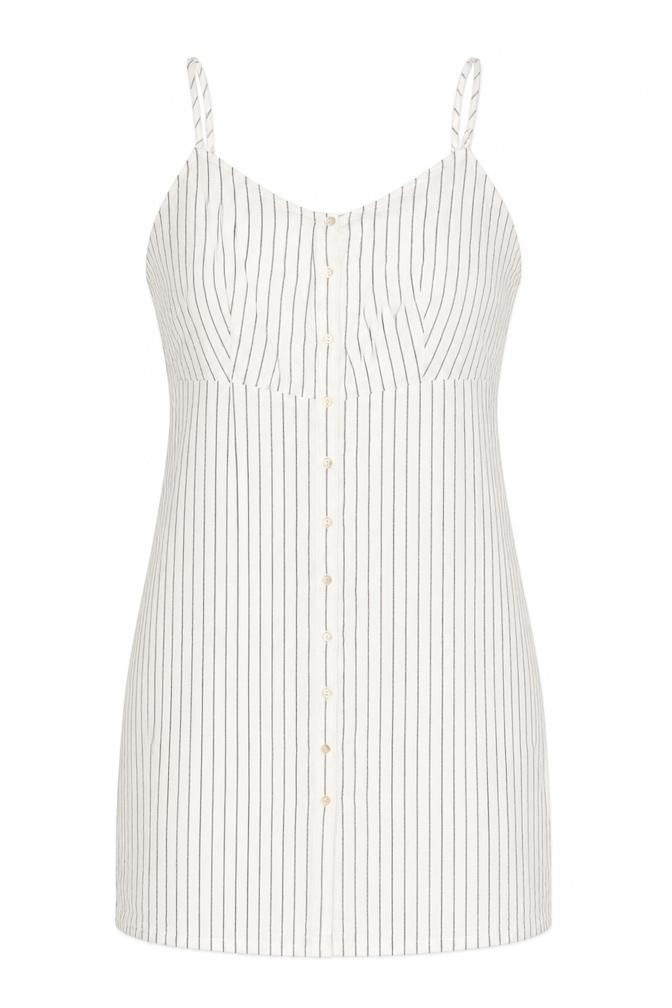 Marks & Spencer Women's Ivory Striped Shift Dress Size 24