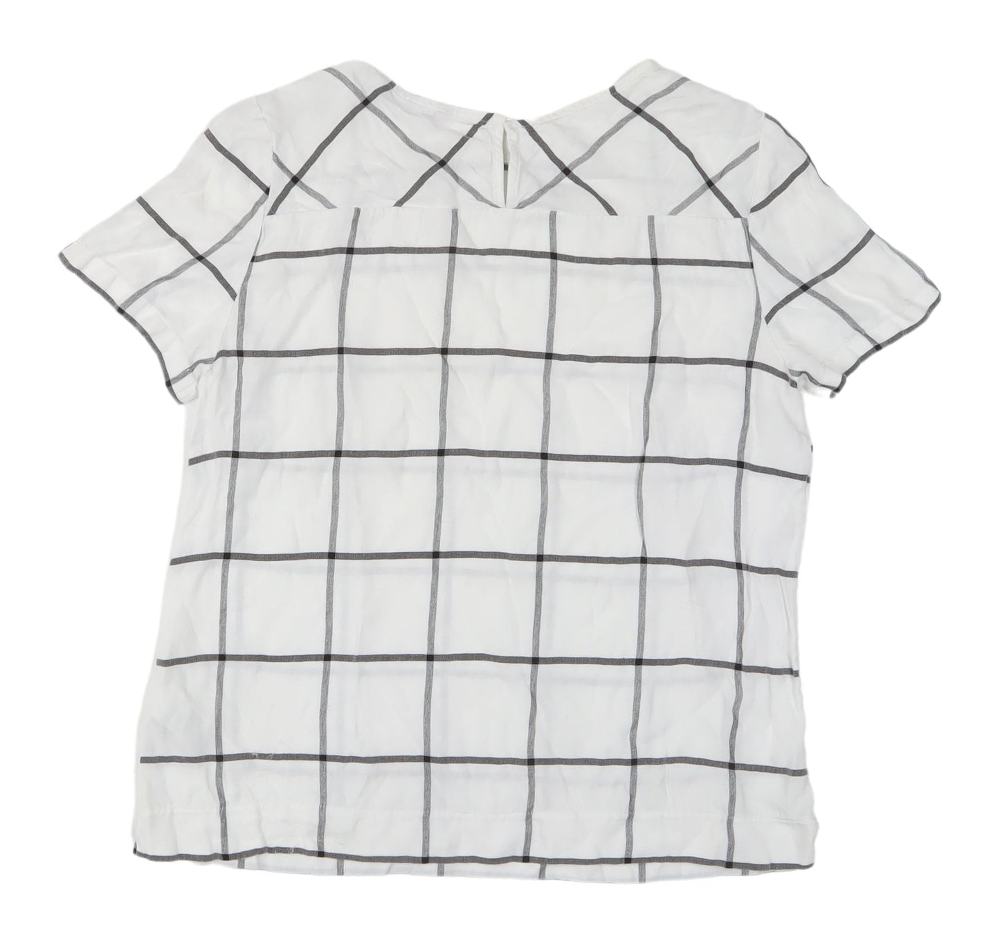 Marks and Spencer White Check T-Shirt UK 10, Women's