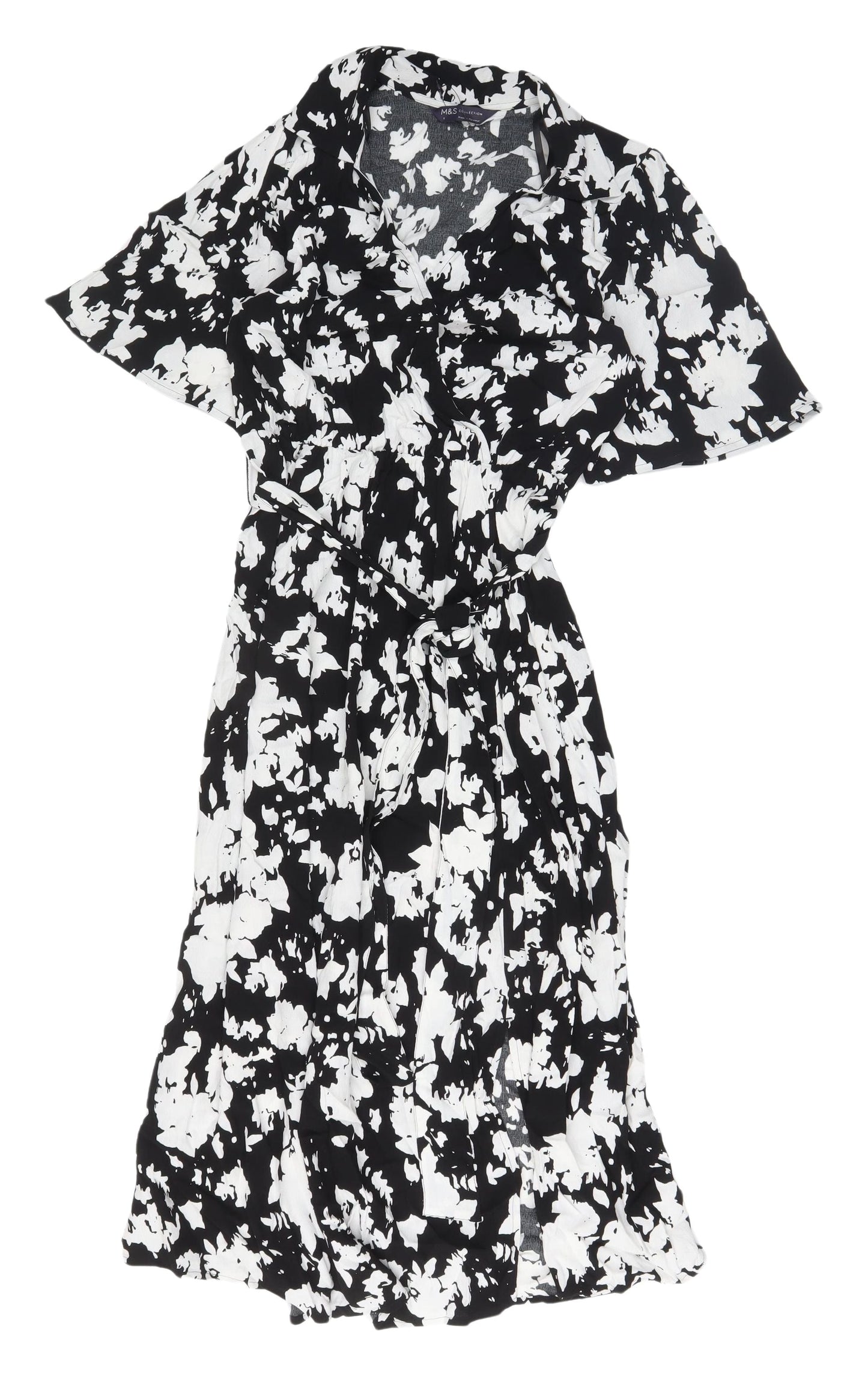Marks and Spencer Women's Black Floral Shirt Dress