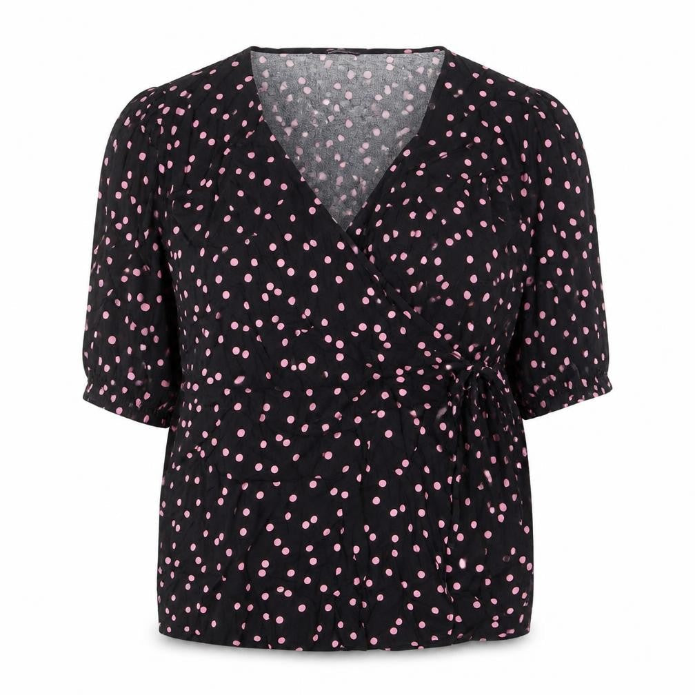 Marks & Spencer Women's Black Polka Dot Wrap Blouse