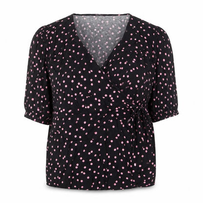 Marks & Spencer Women's Black Polka Dot Wrap Blouse