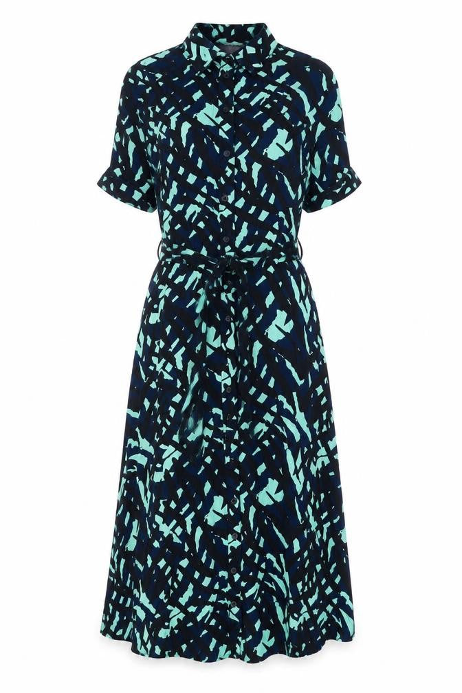Marks & Spencer Women's Green Long Shirt Dress Size 8