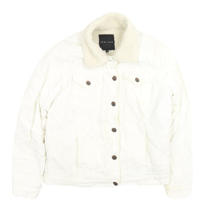 New Look Women’s White Cotton Corduroy Jacket Size 6
