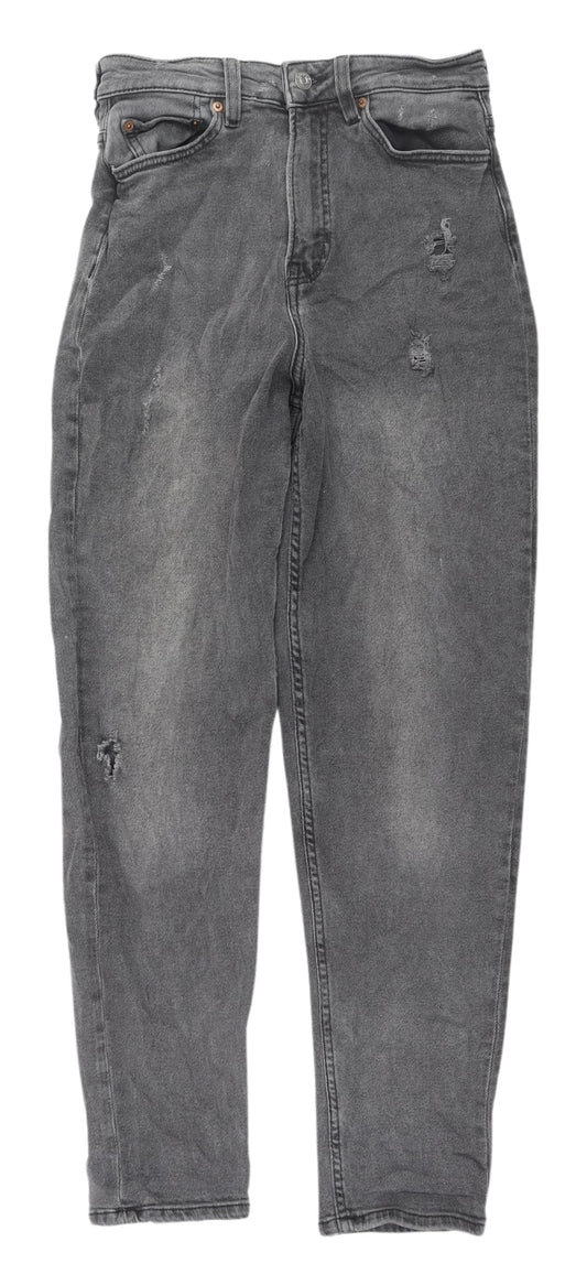 H&M Women’s Grey Straight Distressed Jeans Size 10
