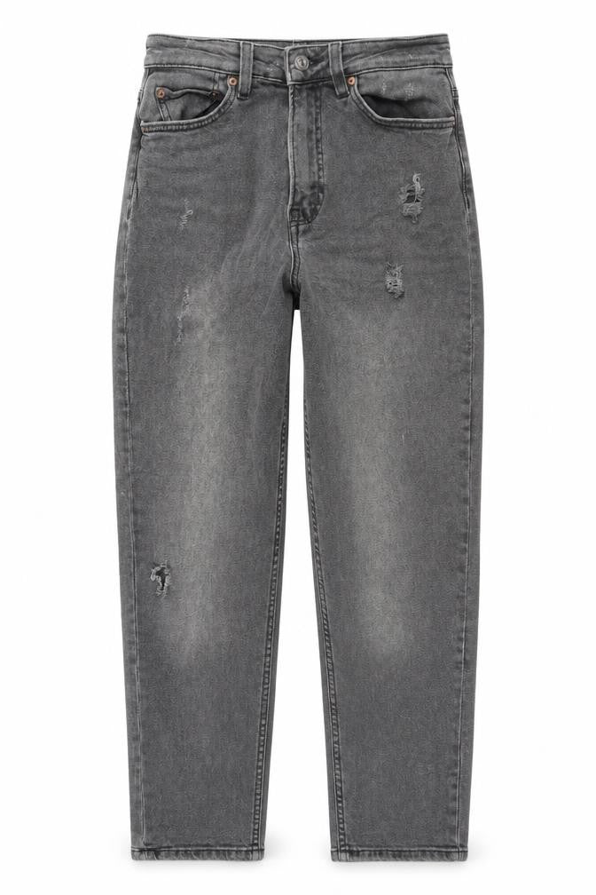 H&M Women’s Grey Straight Distressed Jeans Size 10