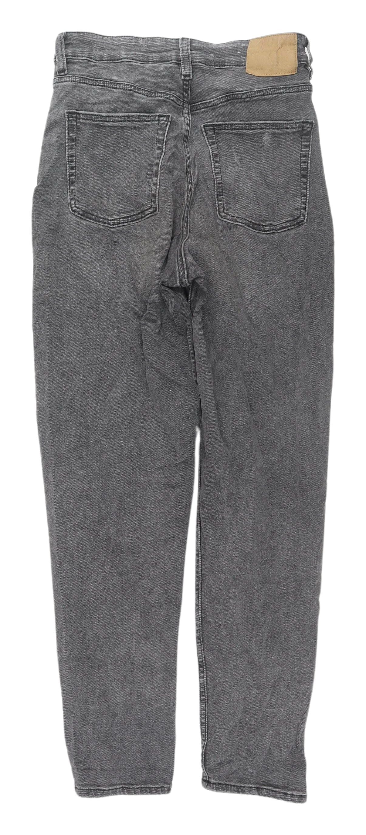 H&M Women’s Grey Straight Distressed Jeans Size 10