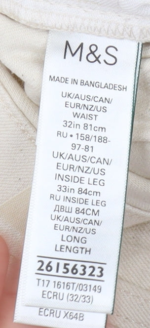 Marks & Spencer Mens Ivory Denim Jeans 32
