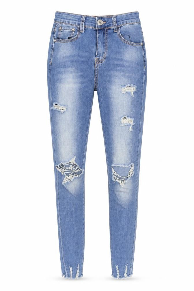 Miss RJ Women's Blue Ankle Distressed Jeans Size 8
