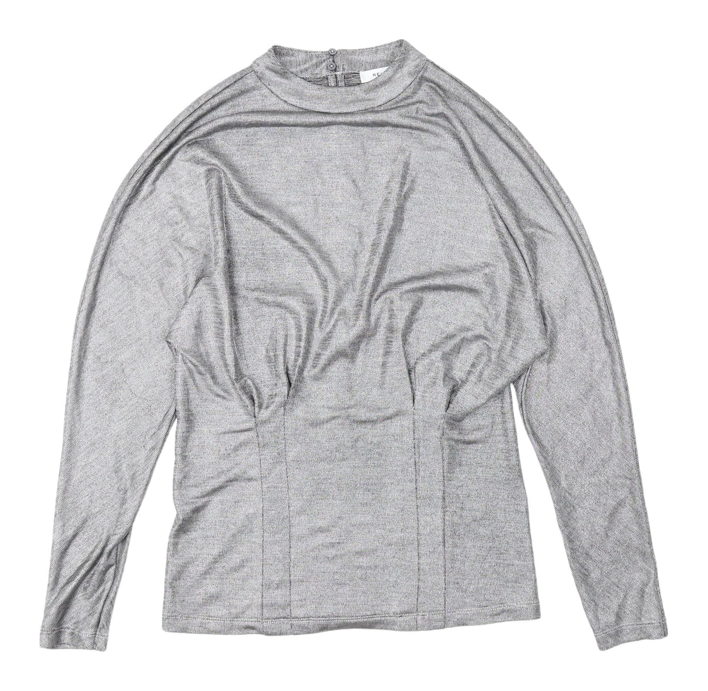 Reiss Women's Grey XS High Neck Long Sleeve Top