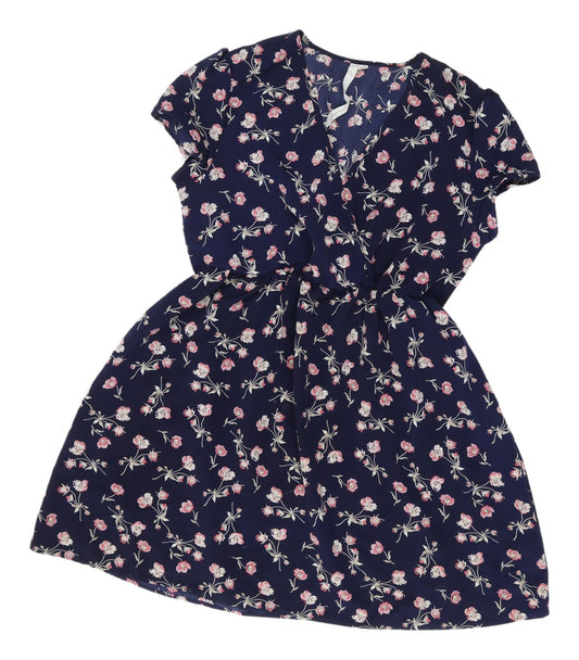 Reformed Women's Blue Floral Fit & Flare Dress L