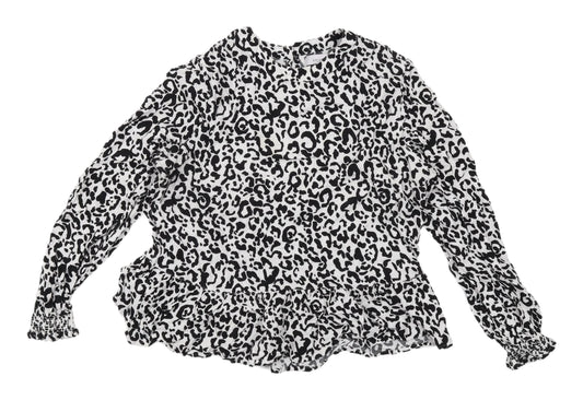 M&S Women's Multicolour Animal Print Blouse Size 12