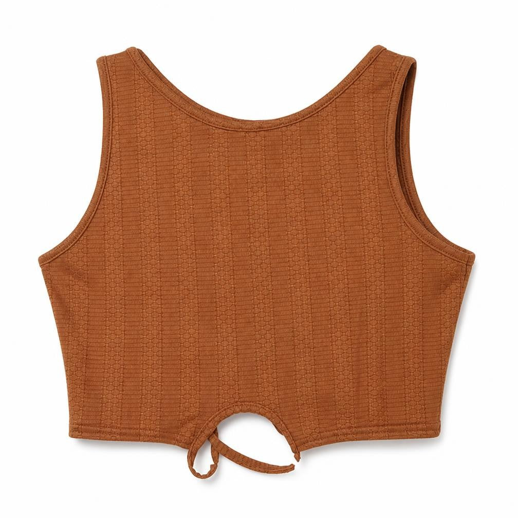 Vetiver Women's Brown Cropped Tank Top Size 12
