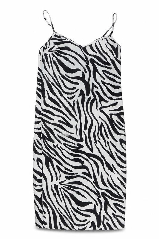 Stradivarius Women's Zebra Slip Dress, Size 8