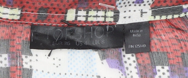 Topshop Women's Multicoloured Check Button-Up UK 8