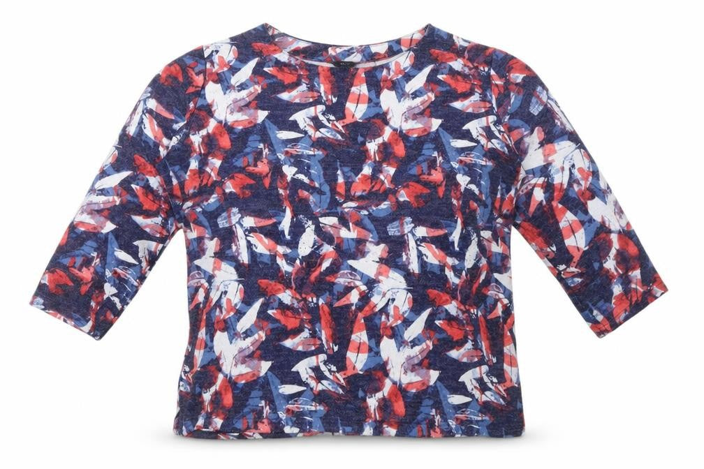 ISLE Women's Multicoloured Floral Blouse - Size L, 3/4 Sleeve