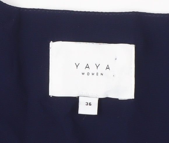 YAYA Women's Blue V-Neck Shift Dress Size 8