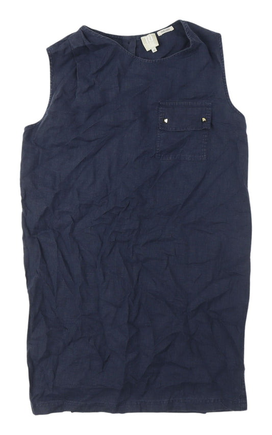 Studio Women's Blue Linen Sleeveless Dress Size 10