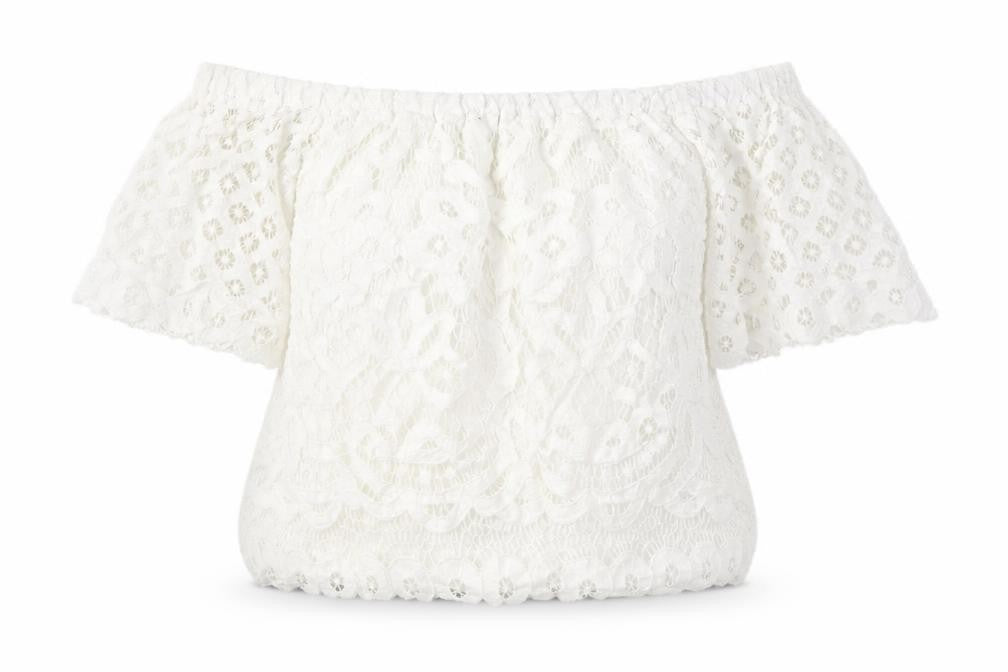 New Look Women's White Lace Off-Shoulder Blouse Size 8