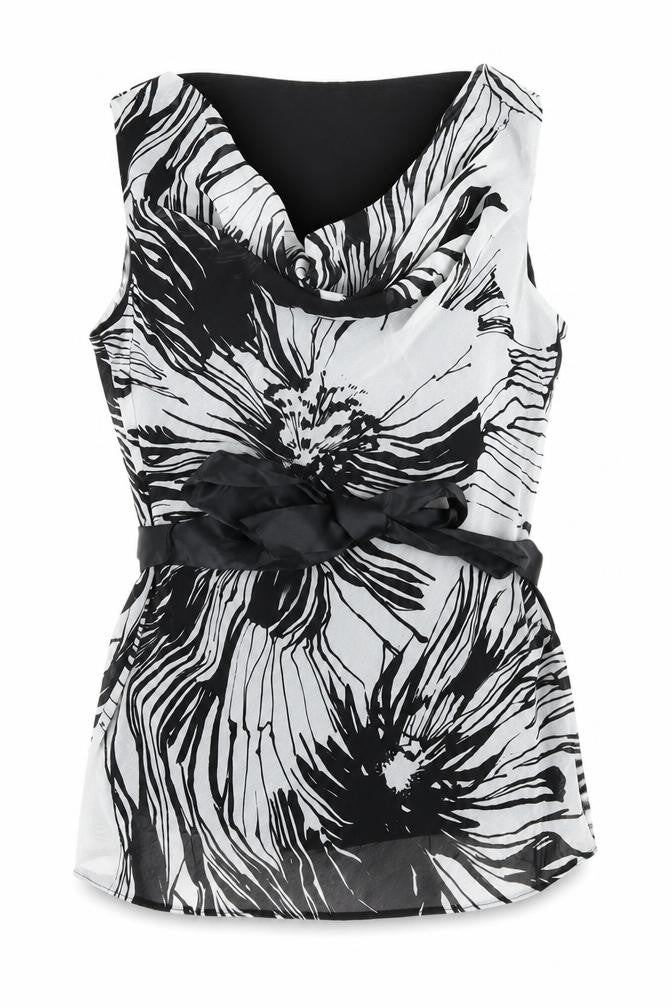 Wallis Petite Black Floral Cowl Neck Wrap Blouse