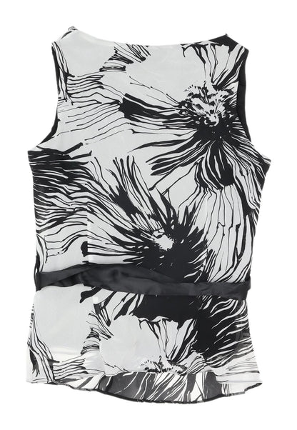 Back view of Wallis Petite Black Floral Cowl Neck Wrap Blouse
