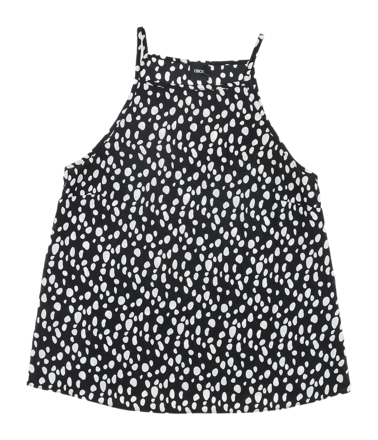 ASOS Women's Black & White Polka Dot Halter Tank