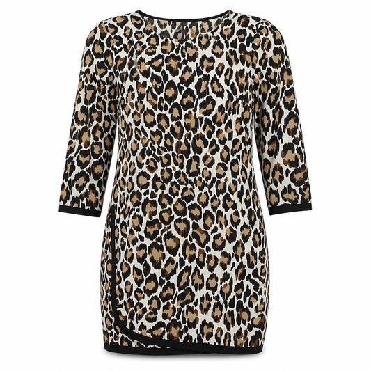 Mango Women's Leopard Print Sheath Dress Size 8