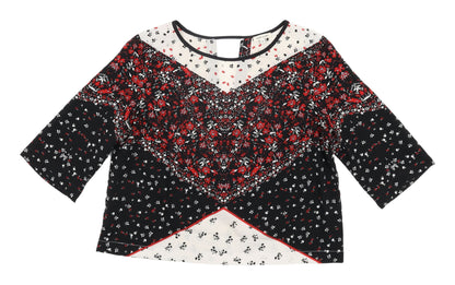 River Island Women's Black Floral Tunic Blouse, Size 10