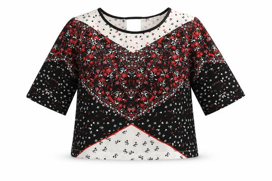River Island Women's Black Floral Tunic Blouse, Size 10